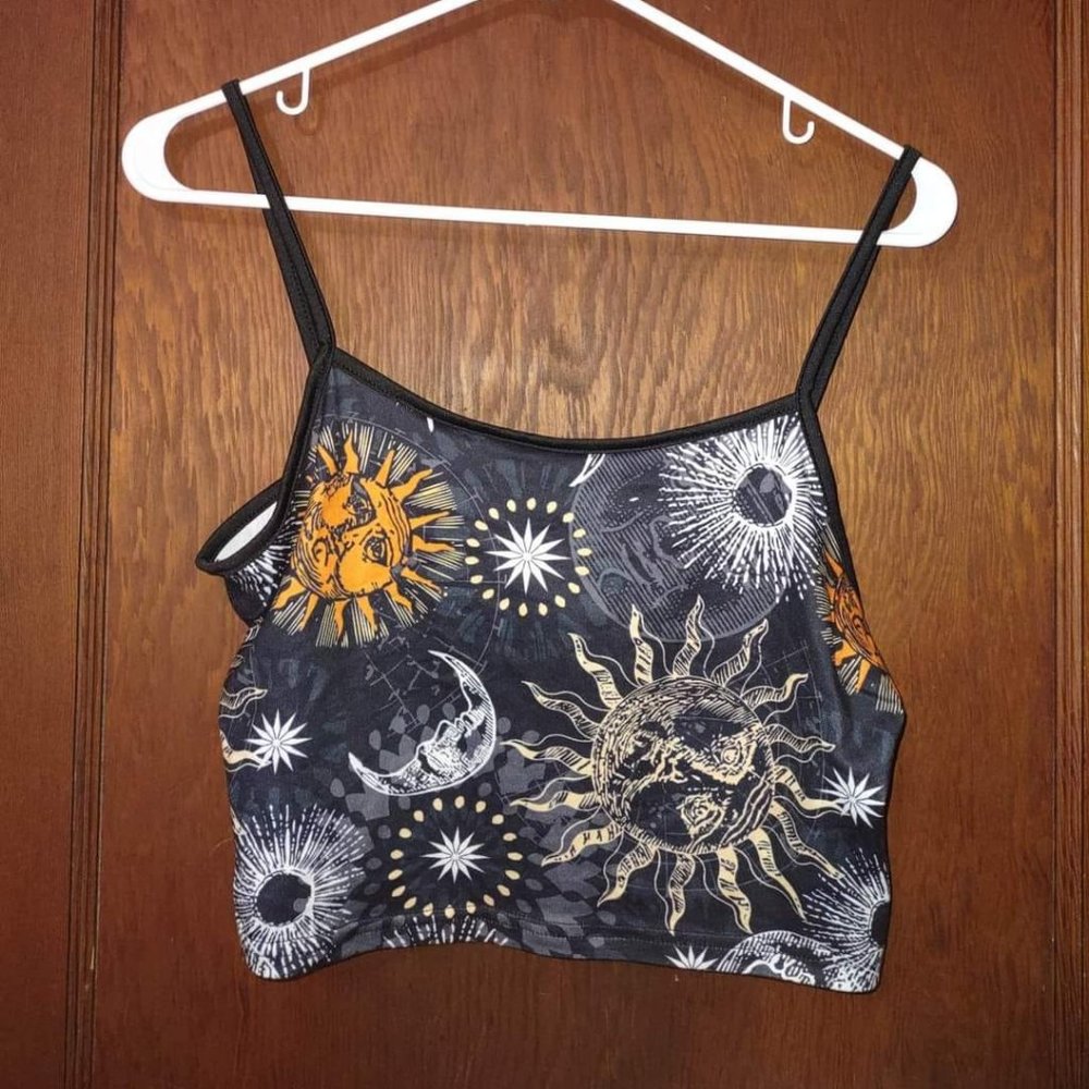 Astrological Print Crop Top
